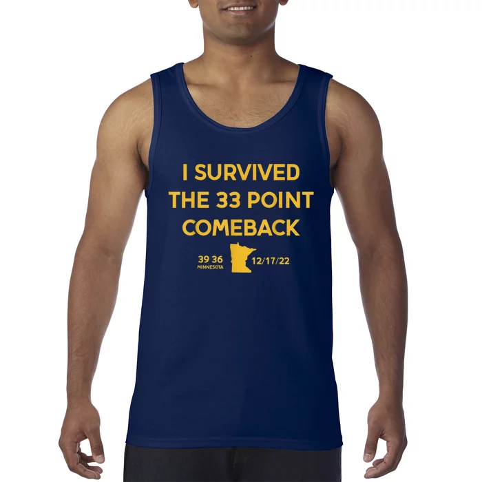 I Survived The 33 Point Comeback Football Tank Top