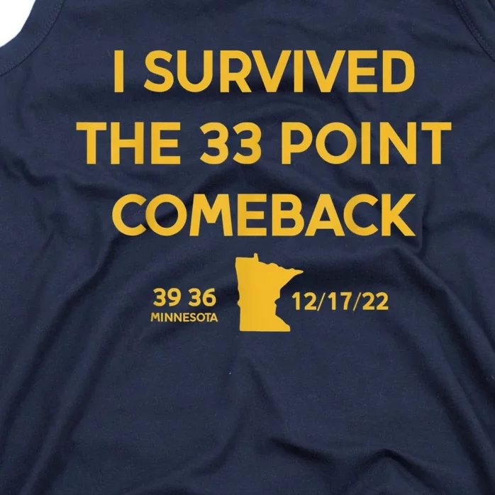 I Survived The 33 Point Comeback Football Tank Top