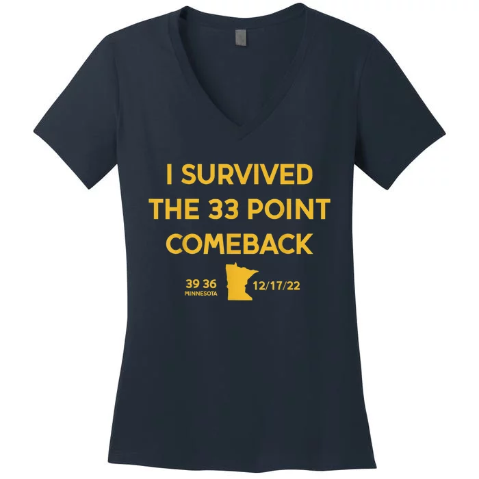 I Survived The 33 Point Comeback Football Women's V-Neck T-Shirt