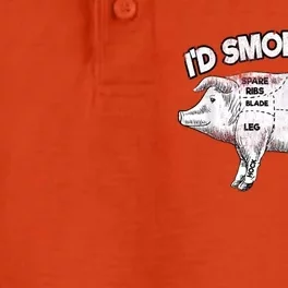 I'd Smoke That Pig Grill Bbq Meat Barbeque Dry Zone Grid Performance Polo