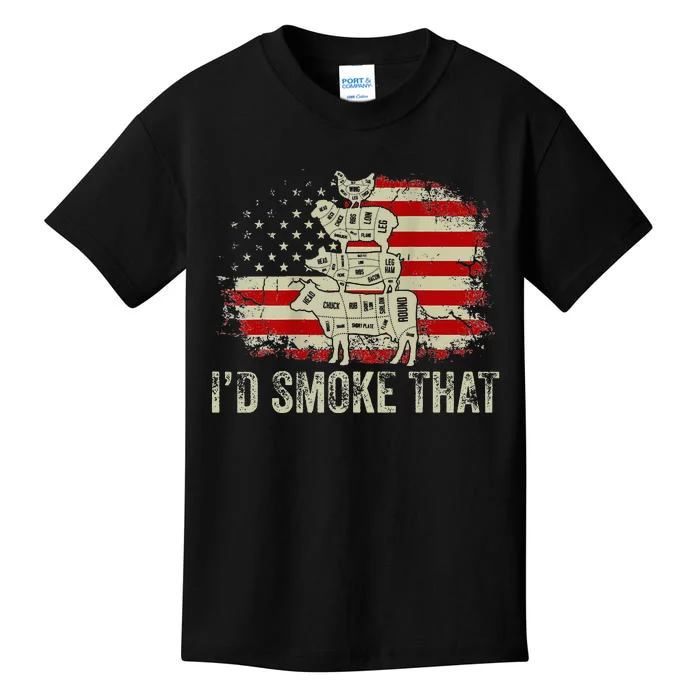 Id smoke that Grillers Chef Pitmaster Outdoor Kids T-Shirt