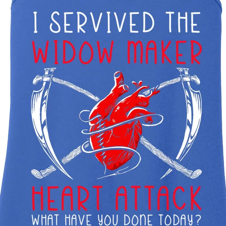 I Survived The Widow Maker Heart Attack Heart Disease Gift Ladies Essential Tank