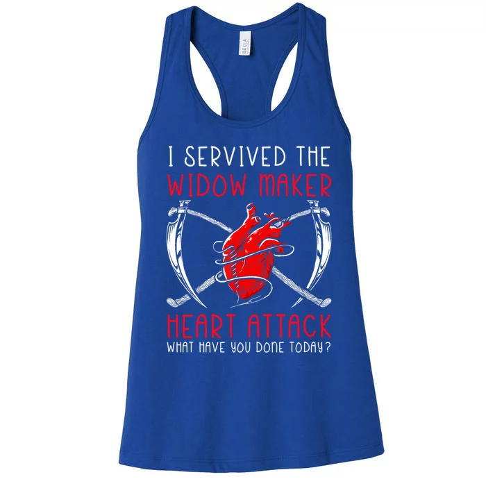 I Survived The Widow Maker Heart Attack Heart Disease Gift Women's Racerback Tank