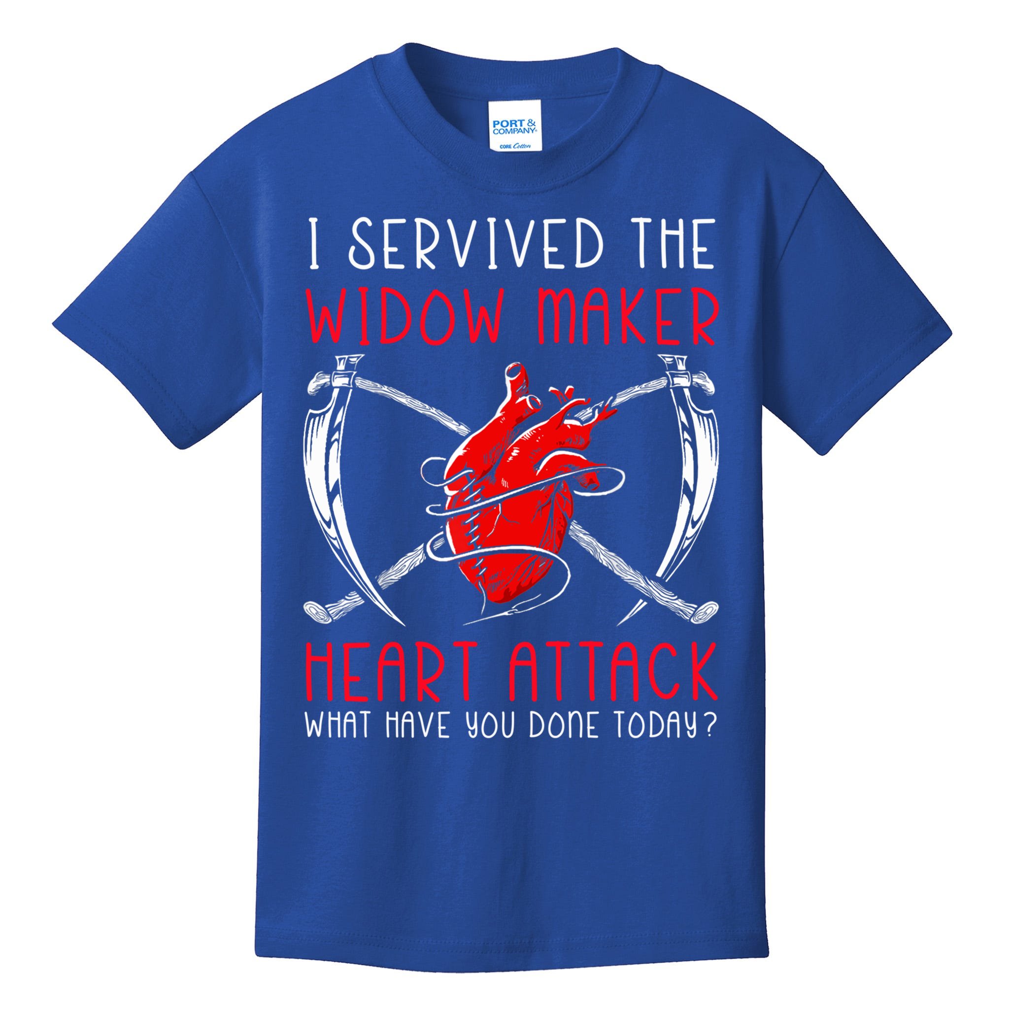 I Survived The Widow Maker Heart Attack Heart Disease Gift Kids T-Shirt ...