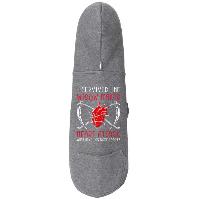 I Survived The Widow Maker Heart Attack Heart Disease Gift Doggie 3-End Fleece Hoodie