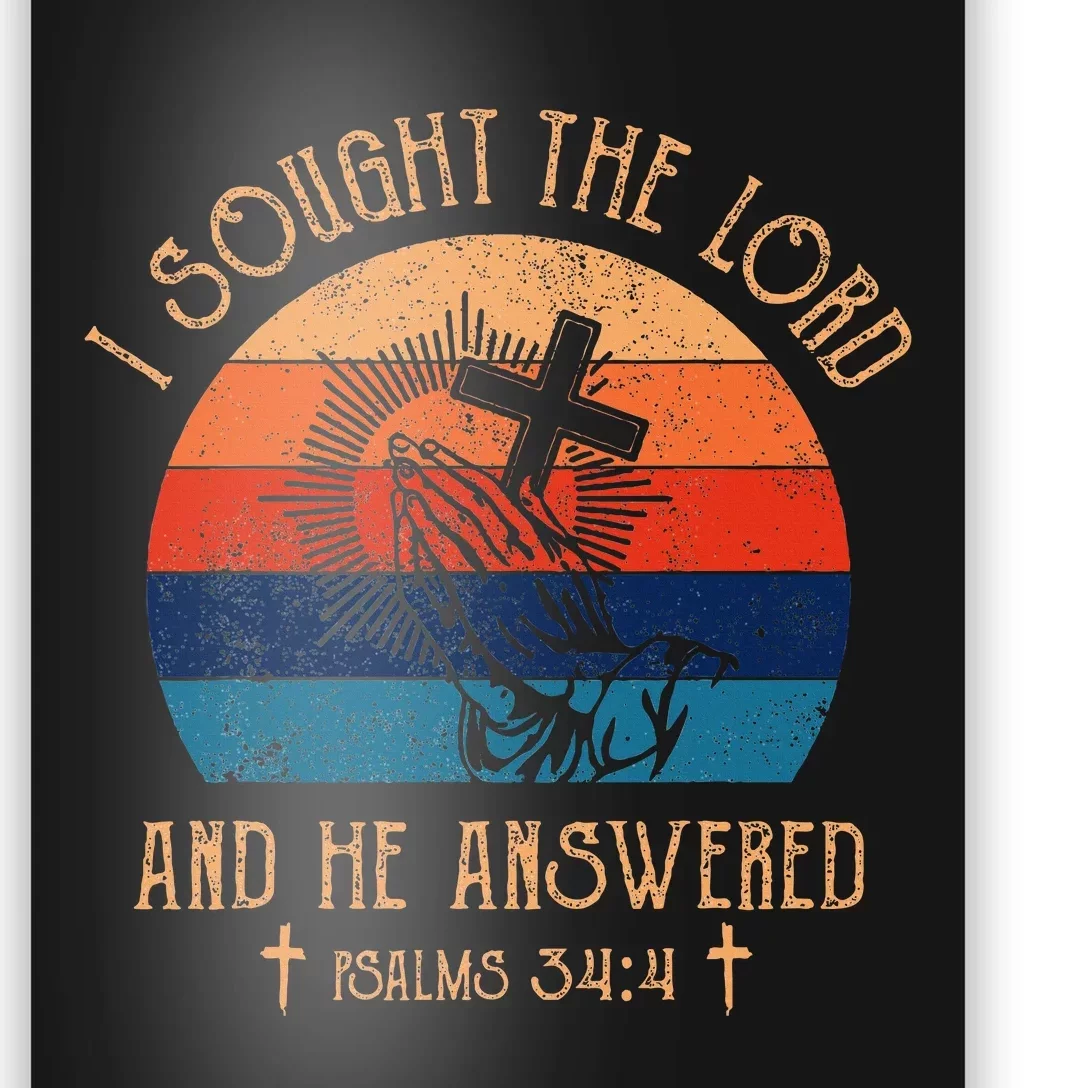 I Sought The Lord And He Answered Me Cross Bible Poster