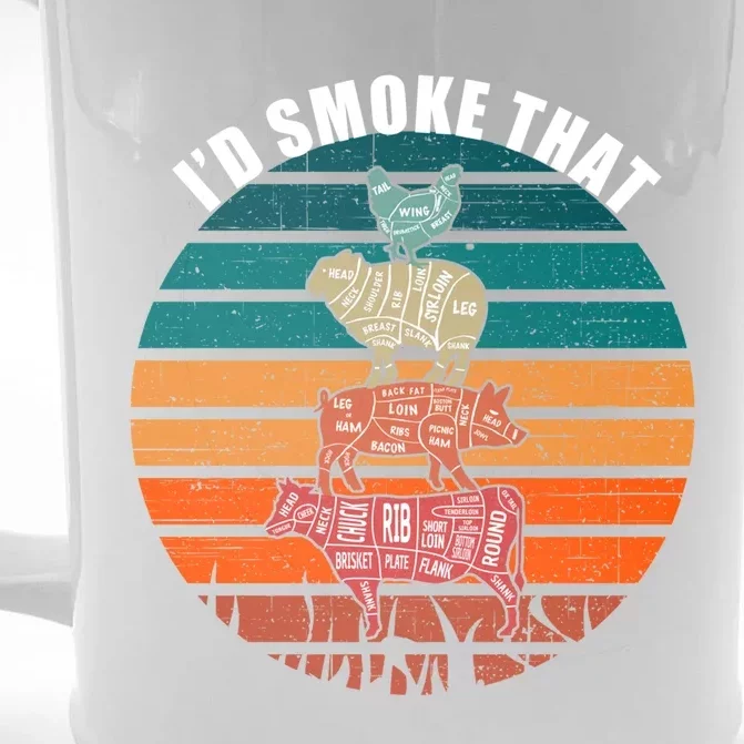 Id Smoke That Grilling Bbq Smoker Fathers Day Gift Front & Back Beer Stein