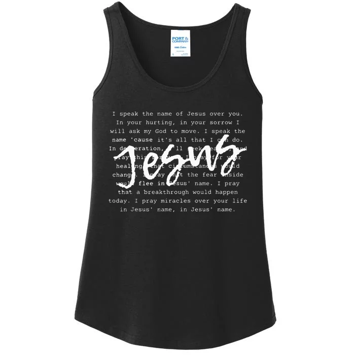 I Speak The Name Of Jesus Vintage Christian Faith Prayer Ladies Essential Tank