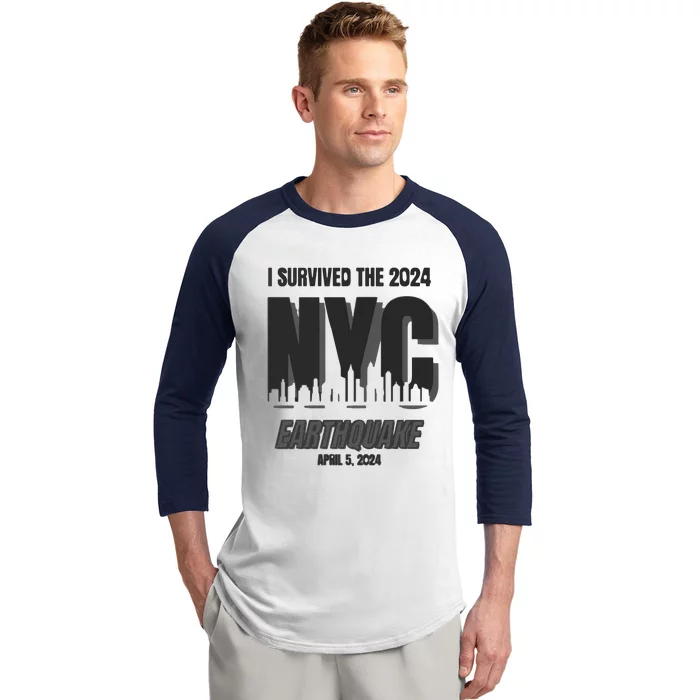 I Survived The 2024 Nyc Earthquake Baseball Sleeve Shirt