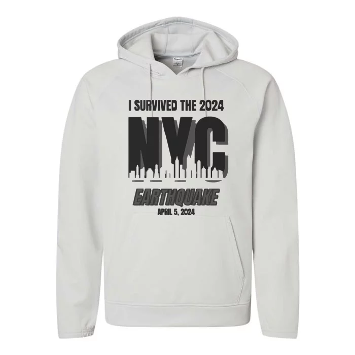 I Survived The 2024 Nyc Earthquake Performance Fleece Hoodie