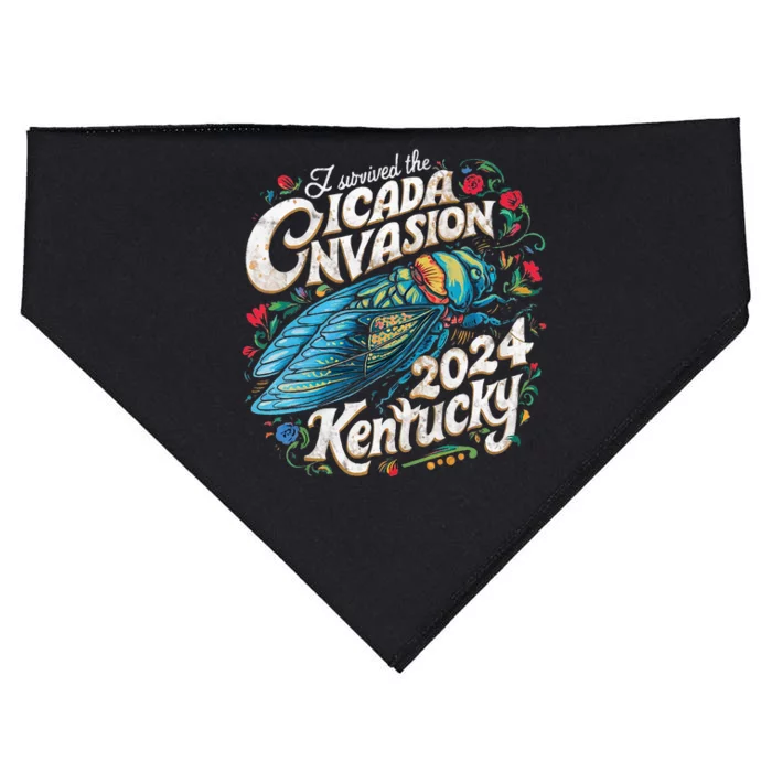 I Survived The Cicada Invasion Brood Xix Xiii Kentucky USA-Made Doggie Bandana