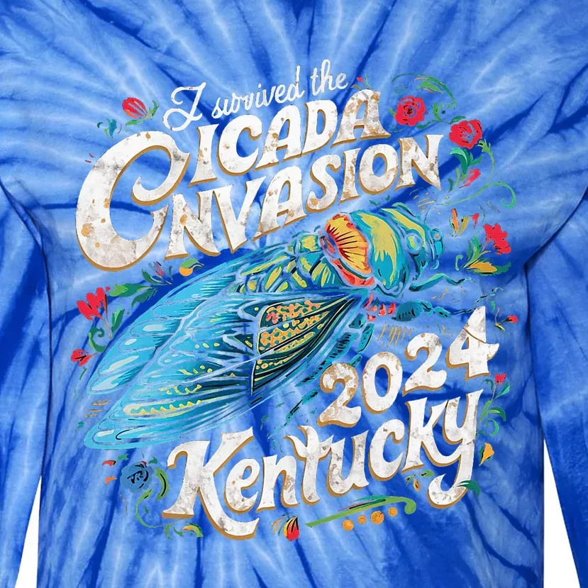 I Survived The Cicada Invasion Brood Xix Xiii Kentucky Tie-Dye Long Sleeve Shirt