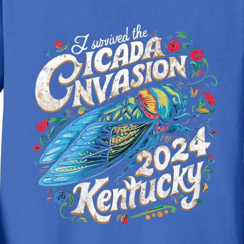 I Survived The Cicada Invasion Brood Xix Xiii Kentucky Kids Long Sleeve Shirt