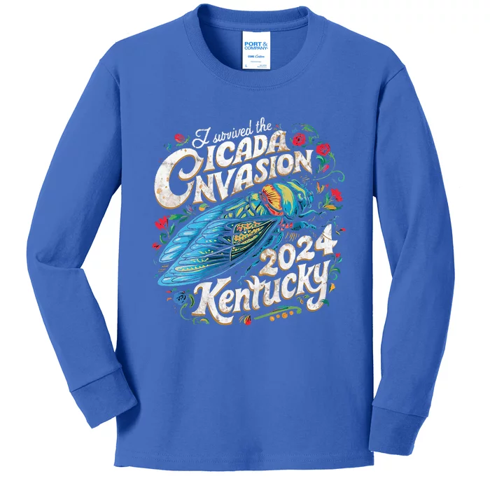 I Survived The Cicada Invasion Brood Xix Xiii Kentucky Kids Long Sleeve Shirt