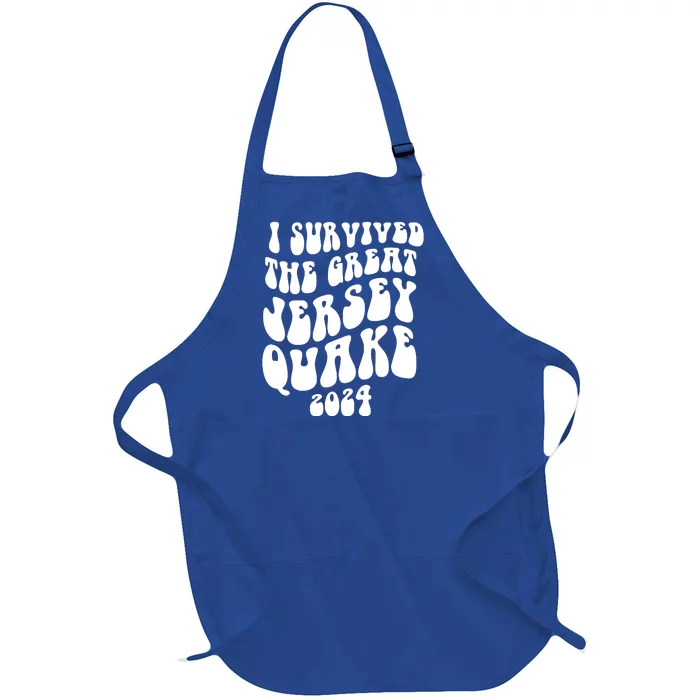 I Survived The New Jersey Earthquake Full-Length Apron With Pocket