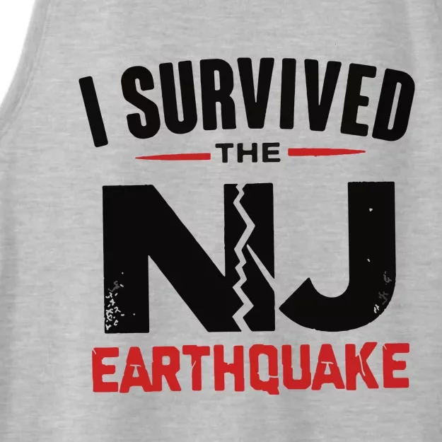 I Survived The New Jersey Earthquake Ladies Tri-Blend Wicking Tank