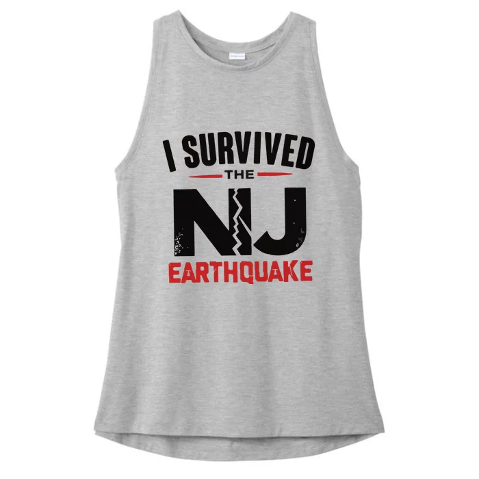 I Survived The New Jersey Earthquake Ladies Tri-Blend Wicking Tank