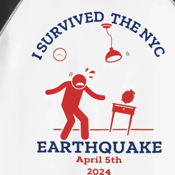 I Survived The Nyc Earthquake Funny April 5th 2024 Toddler Fine Jersey T-Shirt