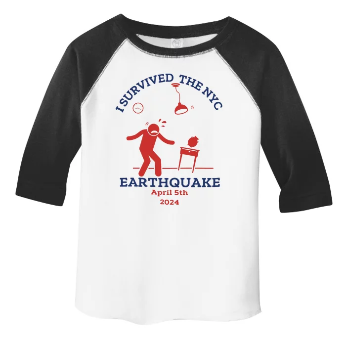 I Survived The Nyc Earthquake Funny April 5th 2024 Toddler Fine Jersey T-Shirt