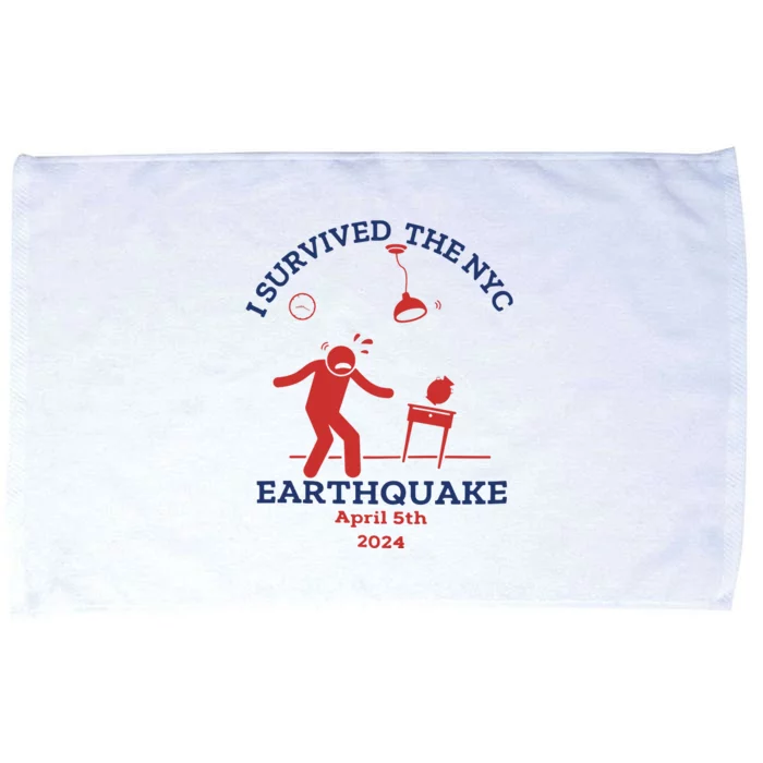 I Survived The Nyc Earthquake Funny April 5th 2024 Microfiber Hand Towel