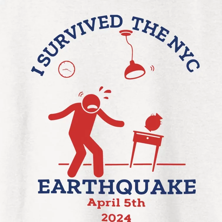 I Survived The Nyc Earthquake Funny April 5th 2024 Women's Crop Top Tee