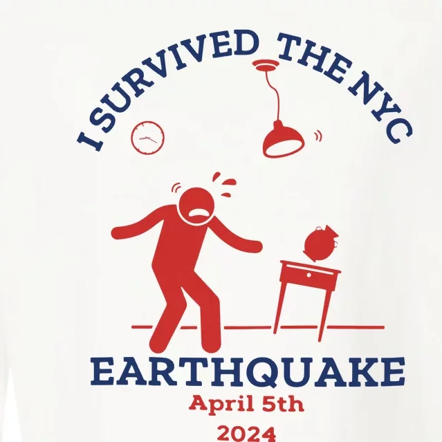 I Survived The Nyc Earthquake Funny April 5th 2024 Cropped Pullover Crew