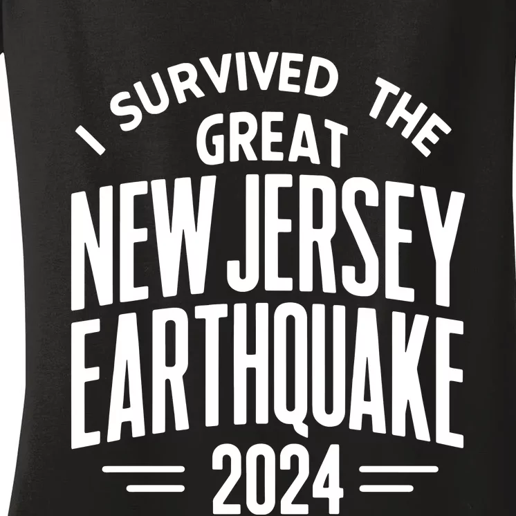 I Survived The Quake Of 2024. Women's V-Neck T-Shirt