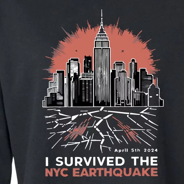 I Survived The Nyc Earthquake Cropped Pullover Crew