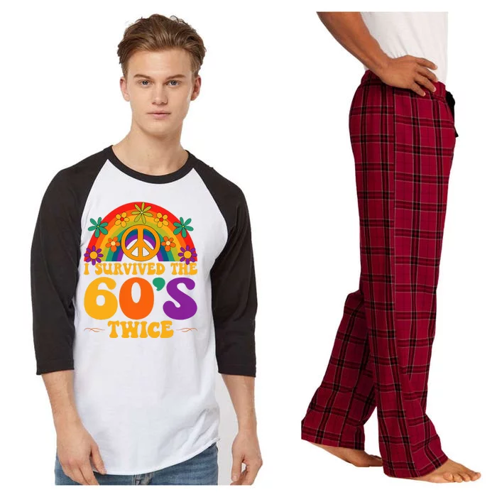 I Survived The 60s Twice Sixties 70th Birthday Raglan Sleeve Pajama Set