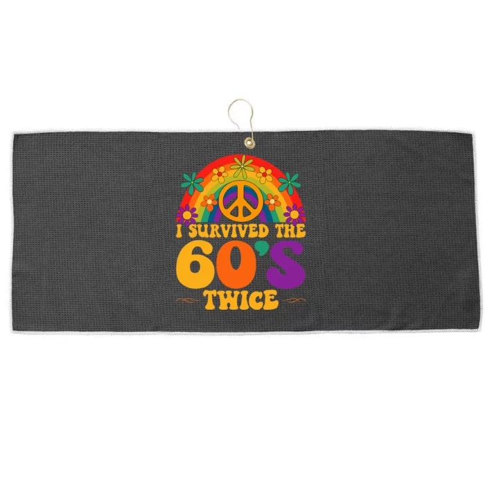 I Survived The 60s Twice Sixties 70th Birthday Large Microfiber Waffle Golf Towel