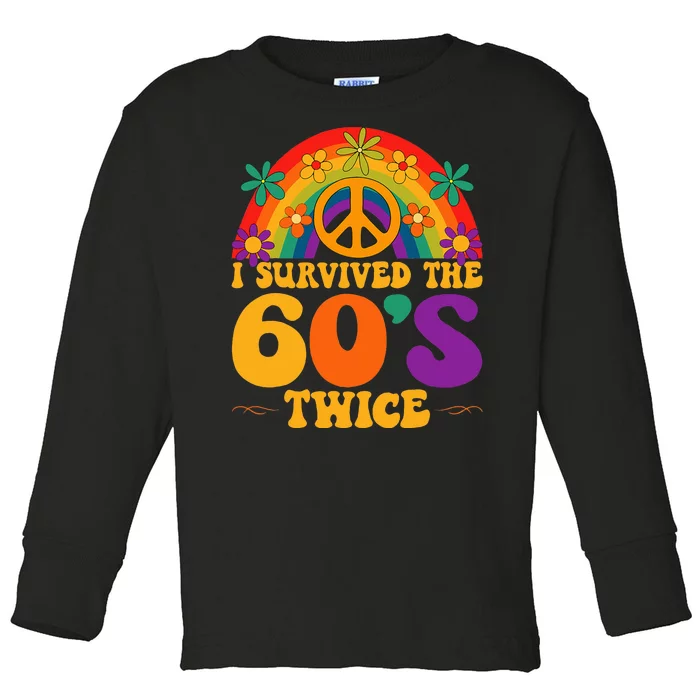 I Survived The 60s Twice Sixties 70th Birthday Toddler Long Sleeve Shirt