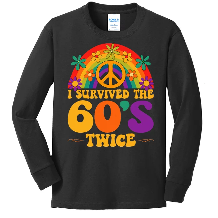 I Survived The 60s Twice Sixties 70th Birthday Kids Long Sleeve Shirt