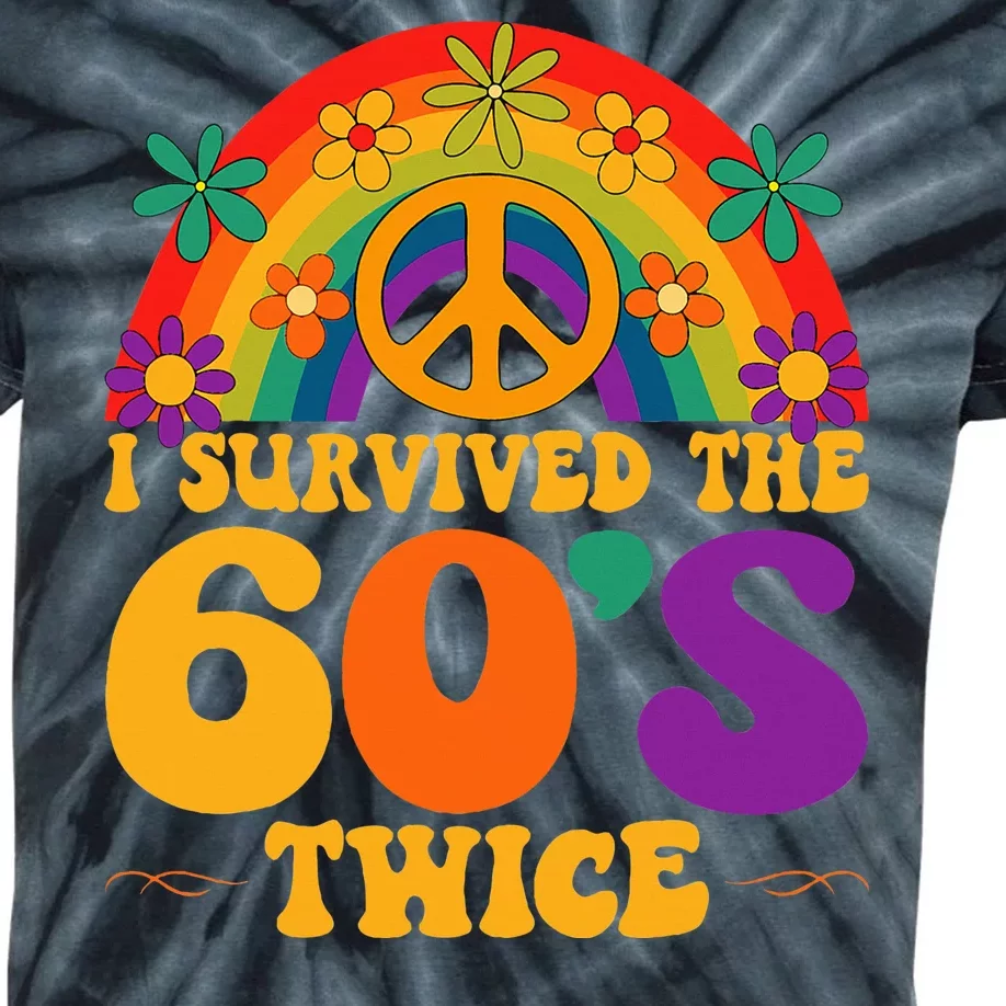 I Survived The 60s Twice Sixties 70th Birthday Kids Tie-Dye T-Shirt