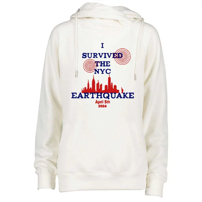 I Survived The Nyc Earthquake Womens Funnel Neck Pullover Hood