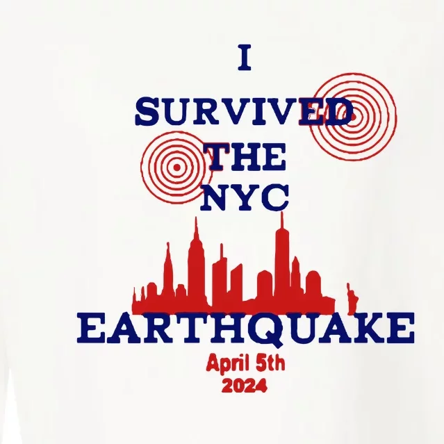 I Survived The Nyc Earthquake Cropped Pullover Crew