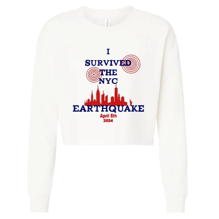 I Survived The Nyc Earthquake Cropped Pullover Crew