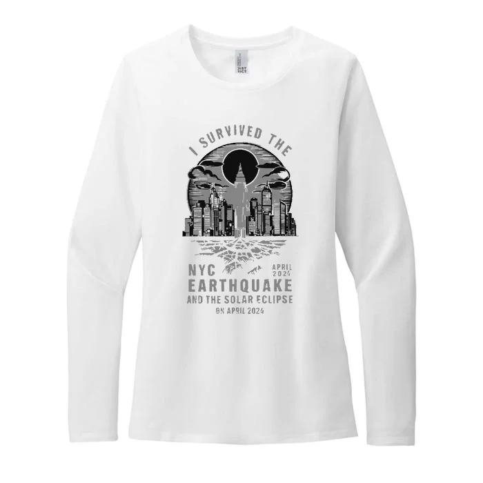 I Survived The Nyc Earthquake And The Solar Eclipse Womens CVC Long Sleeve Shirt