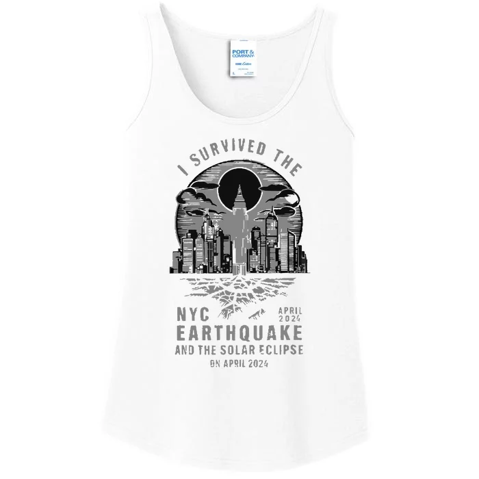 I Survived The Nyc Earthquake And The Solar Eclipse Ladies Essential Tank