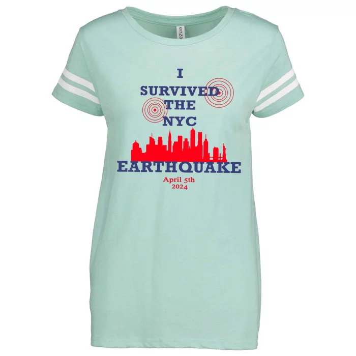 I Survived The Nyc Earthquake Enza Ladies Jersey Football T-Shirt