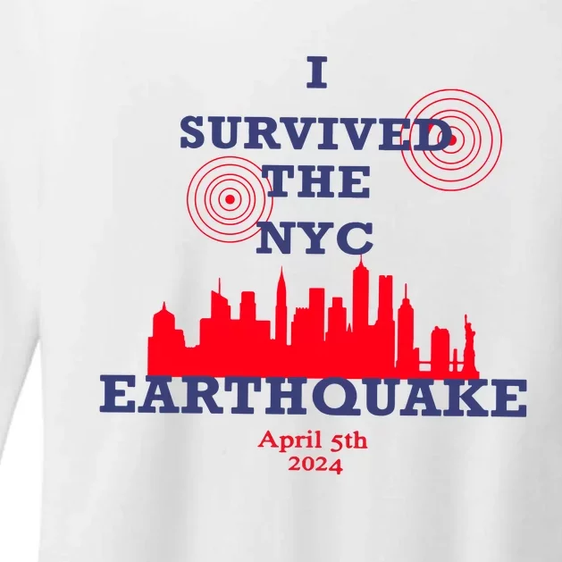 I Survived The Nyc Earthquake Womens CVC Long Sleeve Shirt