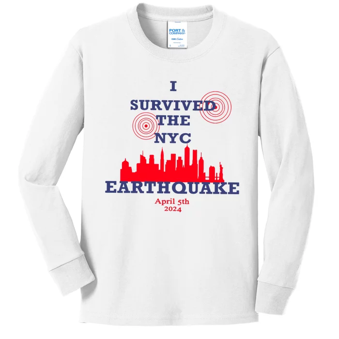 I Survived The Nyc Earthquake Kids Long Sleeve Shirt