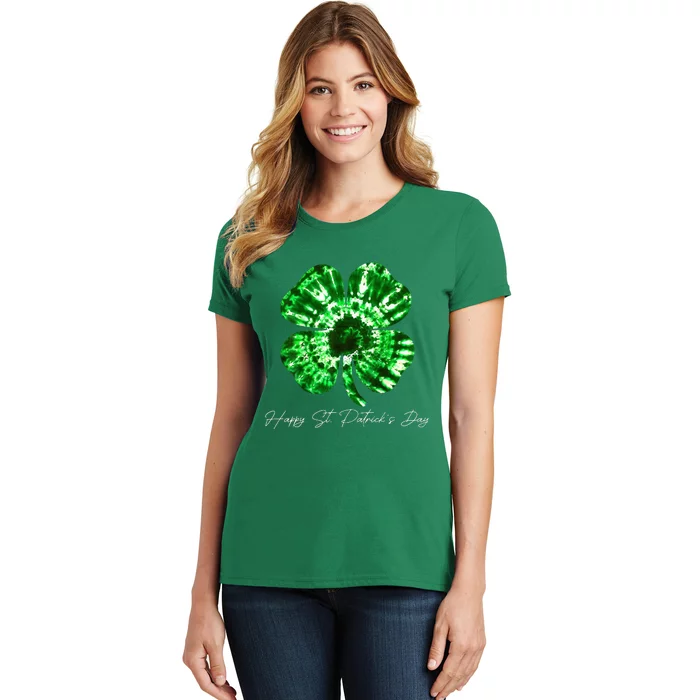 Irish Shamrock Tie Dye Happy St Patrick's Day Go Lucky Gift Women's T-Shirt