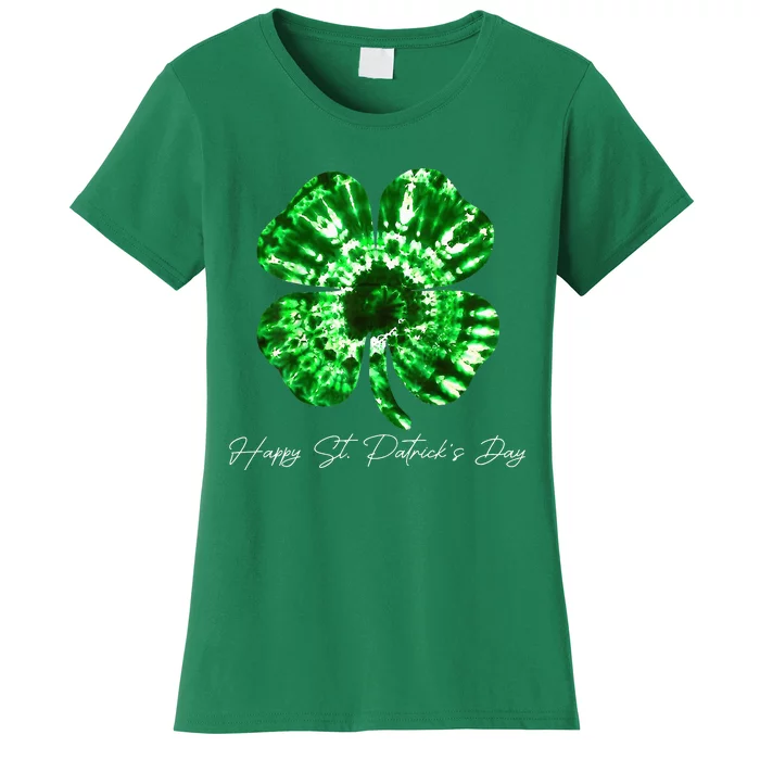 Irish Shamrock Tie Dye Happy St Patrick's Day Go Lucky Gift Women's T-Shirt