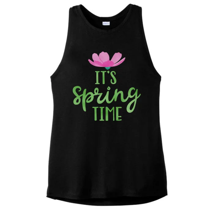 It's Spring Time Flower Ladies Tri-Blend Wicking Tank