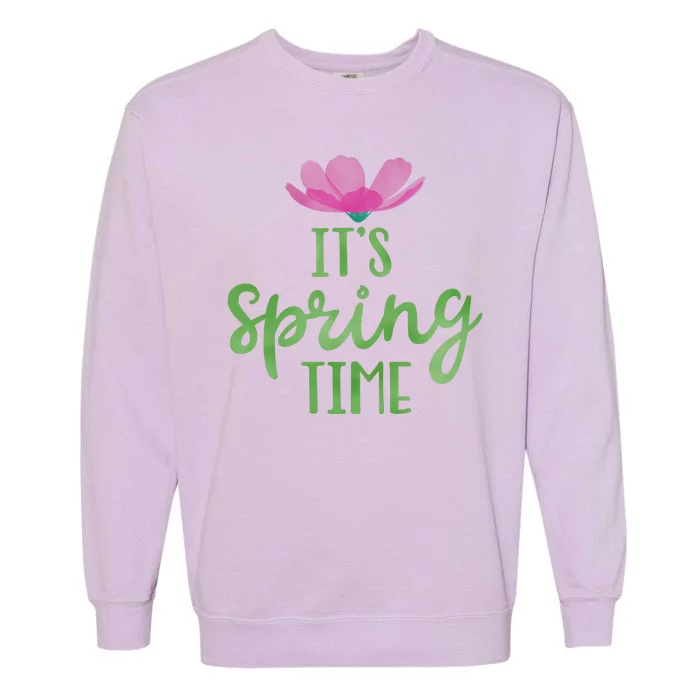 It's Spring Time Flower Garment-Dyed Sweatshirt