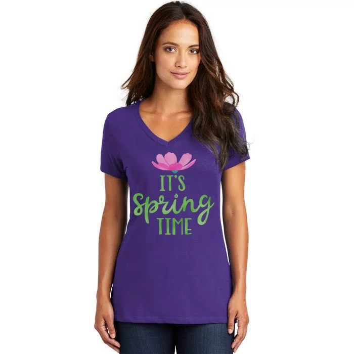 It's Spring Time Flower Women's V-Neck T-Shirt