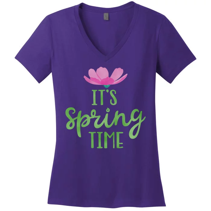 It's Spring Time Flower Women's V-Neck T-Shirt