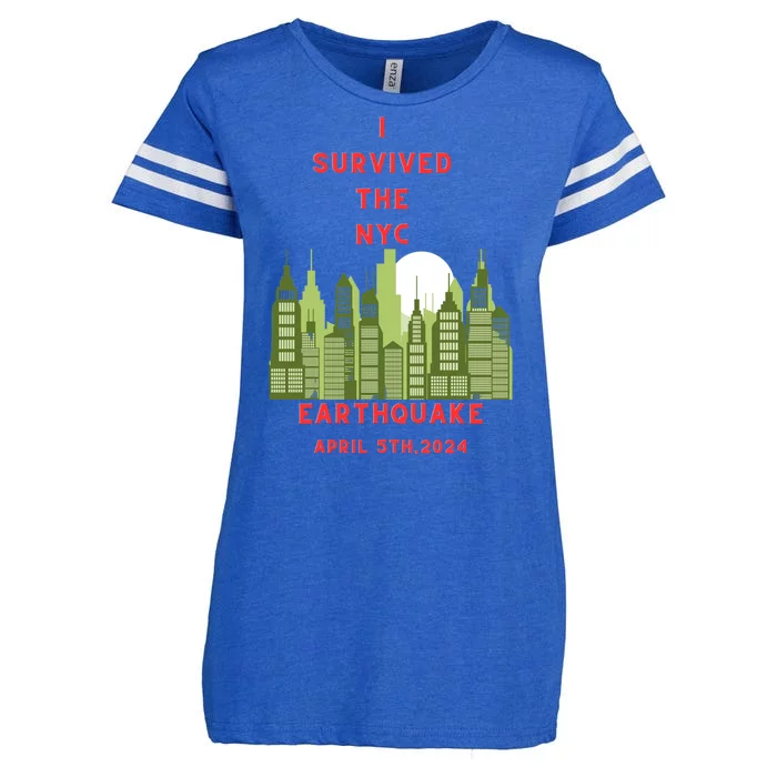 I Survived The Nyc Earthquake Enza Ladies Jersey Football T-Shirt