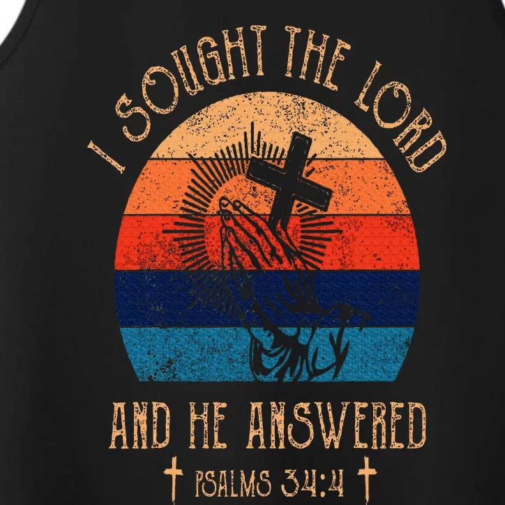 I Sought The Lord And He Answered Me Cross Bible Performance Tank