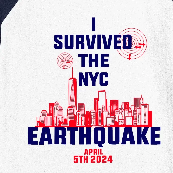 I Survived The Nyc Earthquake 2024 Baseball Sleeve Shirt